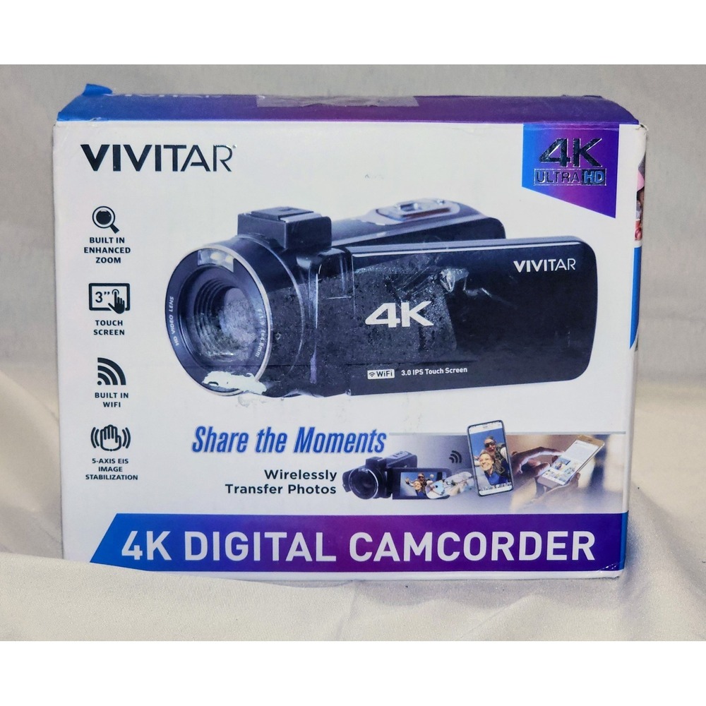 🔥Vivitar Black DVR4K IPS 3" Touch Screen 4K Ultra HD Digital Camcorder Handicam